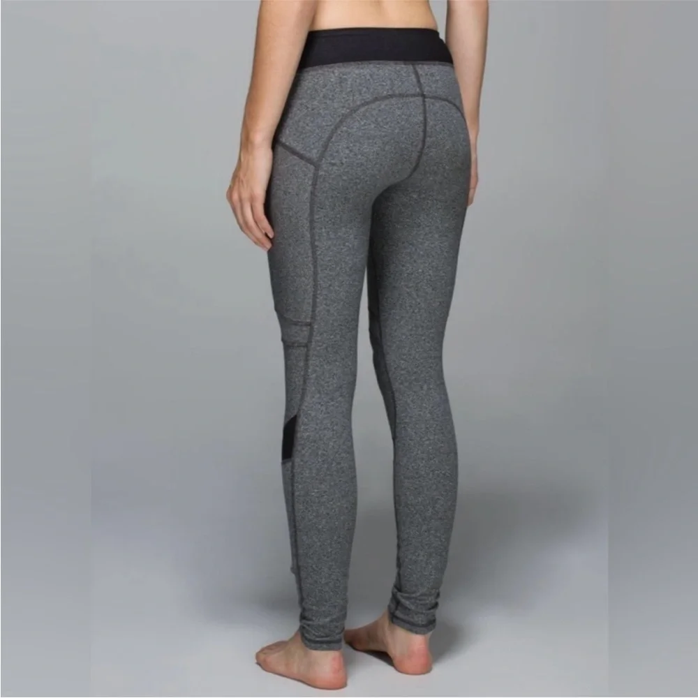 Lululemon Motivate‎ Pant Heathered Speckled Black / Black Size 4